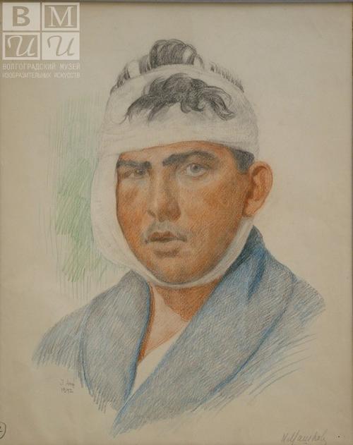 Портрет раненого с перевязанной головой 1942
