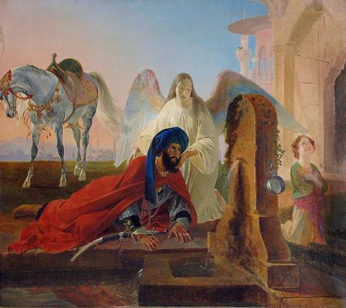 Брюллов Карл Павлович (1799 - 1852).<br>Пери и ангел.<br>1839-1843.<br>Холст, масло. 123,0х141,5 см.