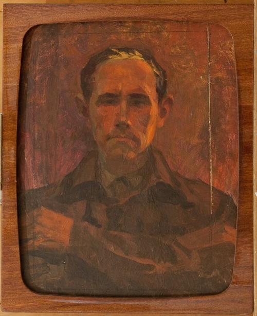 Стригин Василий Васильевич (1918-2009).<br>Портрет солдата.<br>1967<br>Картон, масло. 