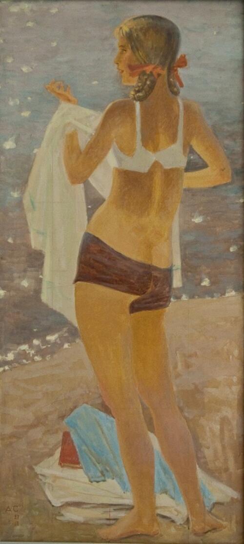 Самохвалов А.Н. (1894-1971).<br>Девочка с полотенцем.<br>1962.<br>Холст, масло, темпера