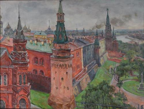 Осмёркин Александр Александрович (1892–1953)<br>«Кремль. 1942 год» 1942 г.<br>Холст, масло. 68 х 91 см