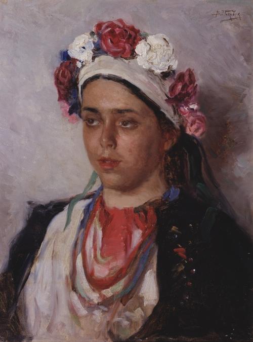 Маковский Владимир Егорович (1846 - 1920).<br>Девушка-украинка.<br>1880-е.<br>Холст, масло. 53,0х39,5 см.