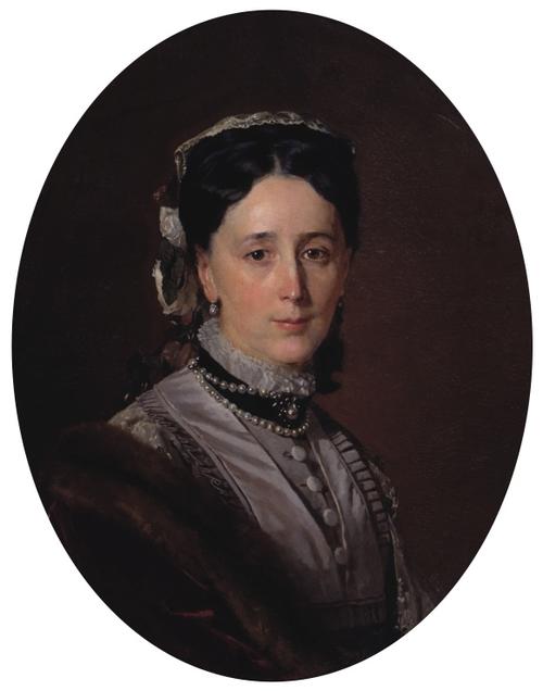 Неизвестный художник.<br>Женский портрет.<br>1870-е.<br>Холст, масло. 70,5х58,5 см.