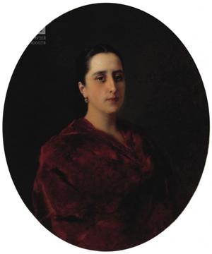 Маковский. Портрет молодой женщины в красном платье