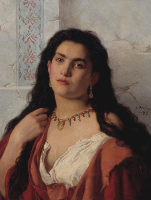 Якоби Валерий Иванович (1834 - 1902).<br>Женский портрет.<br>1870.<br>Холст, масло. 64,0х48,5 см.