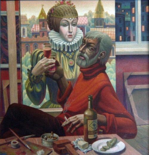 Тет-а-тет.<br>Холст, масло.<br>1996.