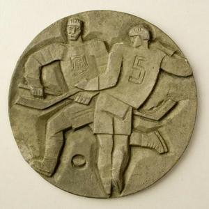 Харитонов Р.П.<br>Медаль «Чемпионат мира по хоккею с шайбой». 1969<br>Алюминий, литье