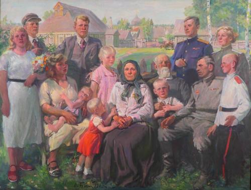 Бучкин Пётр Дмитриевич (1886–1965)<br>«Мать–героиня» 1945 г.<br>Холст, масло. 150 х 200 см